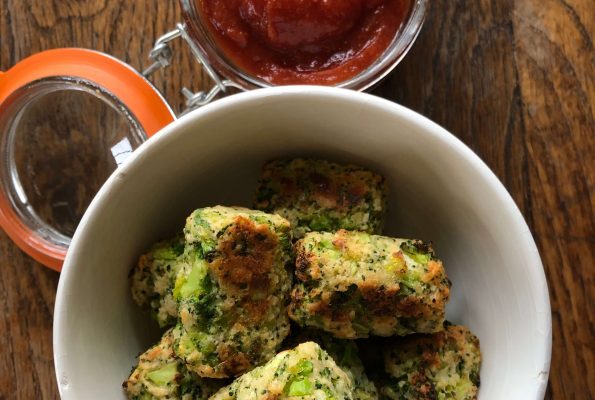 Broccoli Bites with homemade tomato ketchup