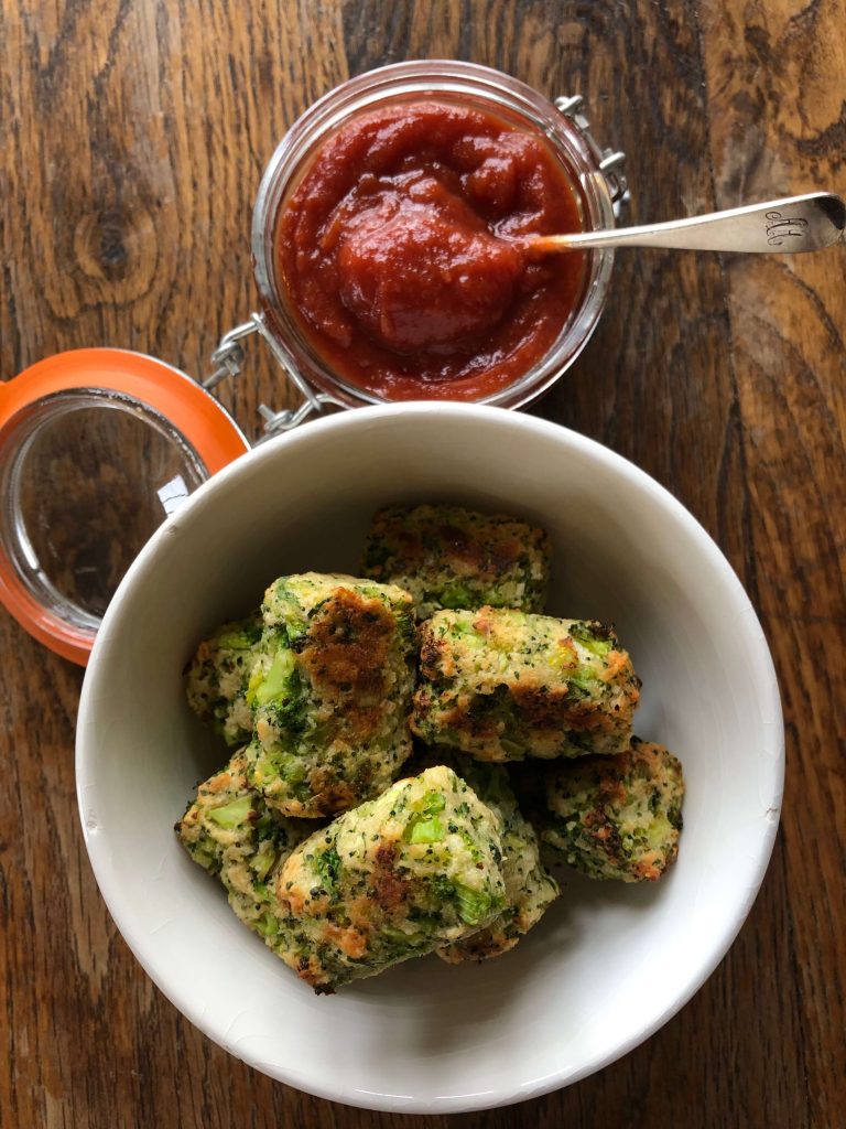 Broccoli Bites with homemade tomato ketchup Prue Leith