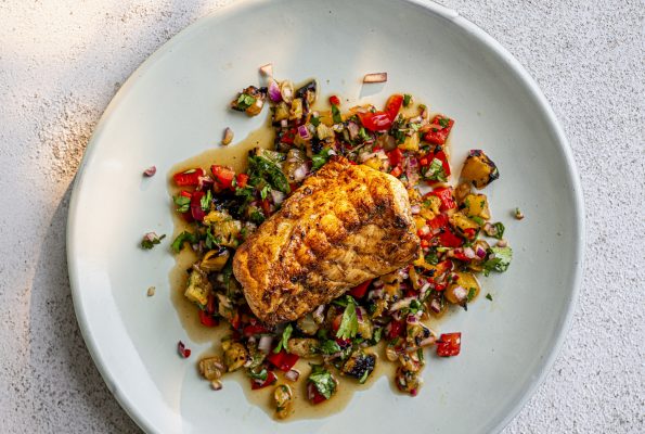Grilled Caribbean Spiced Fish with Pineapple Salsa