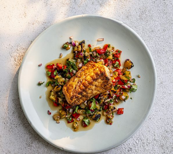 Grilled Caribbean Spiced Fish with Pineapple Salsa