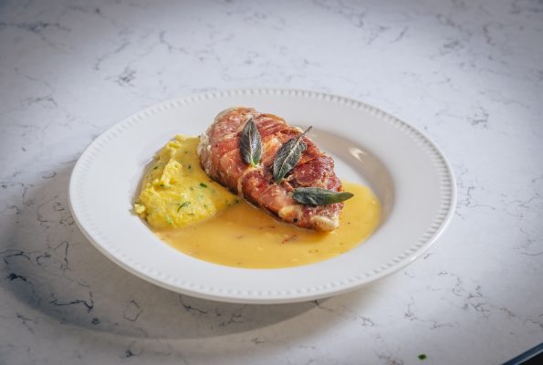 Chicken Saltimbocca with Sage & Herbed Parmesan Polenta with Kelly Brook