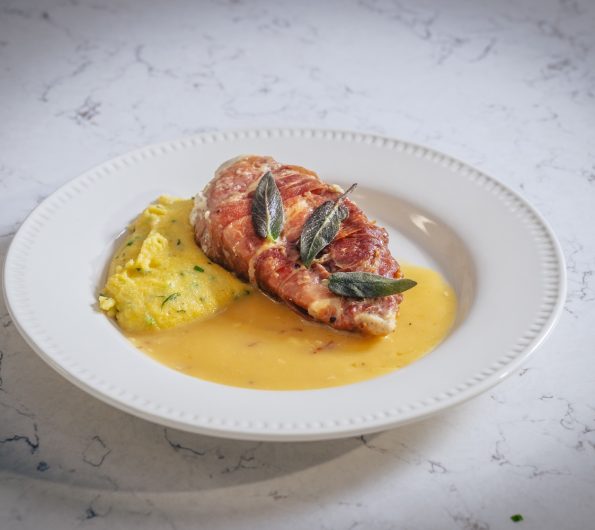 Chicken Saltimbocca with Sage & Herbed Parmesan Polenta with Kelly Brook
