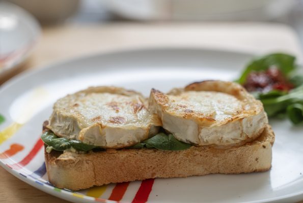 Prue and John’s Goat’s cheese, thyme and honey on bloomer