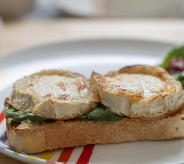 Prue and John’s Goat’s cheese, thyme and honey on bloomer