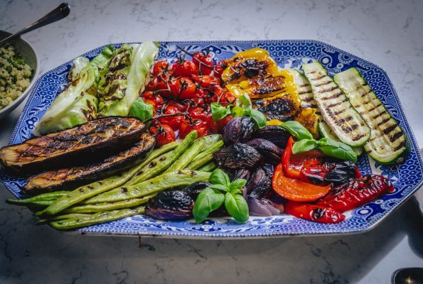 Grilled and Roasted Vegetables with Green Goddess Sauce