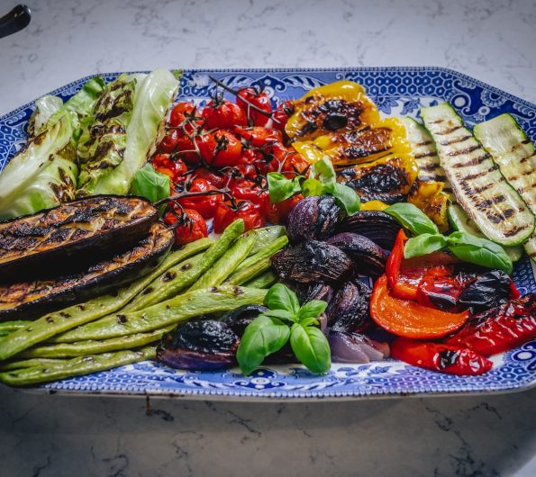 Grilled and Roasted Vegetables with Green Goddess Sauce