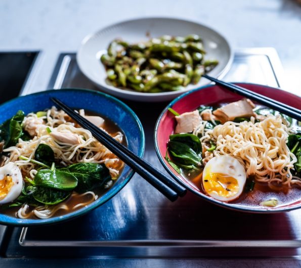 Chicken Ramen & Spicy Edamame